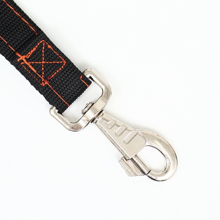 Поводок двухслойный с усиленным карабином, 2 м х 2,5 см, чёрный Поводок двухслойный с усиленным карабином, 2 м х 2,5 см, чёрный