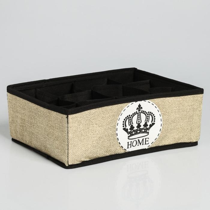 Органайзер для хранения белья, кофр 12 ячеек «HOME», 27 х 20 х 10 см. Органайзер для хранения белья, кофр 12 ячеек «HOME», 27 х 20 х 10 см.