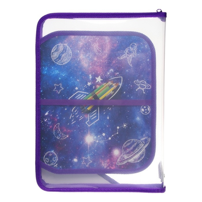 Папка для труда А4, 325 х 230 х 25 мм, молния вокруг, откидная планка, пластиковая, ПТР-1, Calligrata,  Папка для труда А4, 325 х 230 х 25 мм, молния вокруг, откидная планка, пластиковая, ПТР-1, Calligrata, "Ракета"