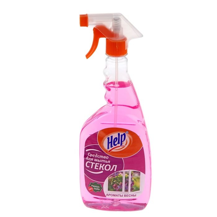 Средство для мытья стёкол и зеркал Help, аромат весны, 750 мл Средство для мытья стёкол и зеркал Help, аромат весны, 750 мл