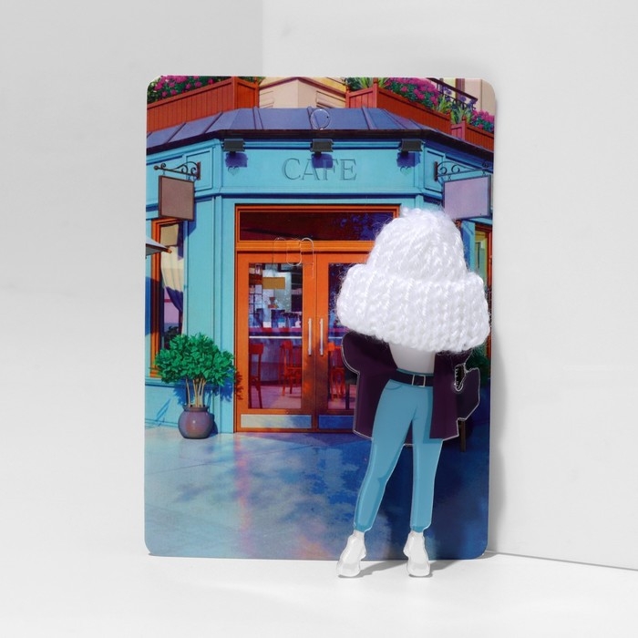 Брошь «Девочка» в джинсах, цветная в серебре Брошь «Девочка» в джинсах, цветная в серебре