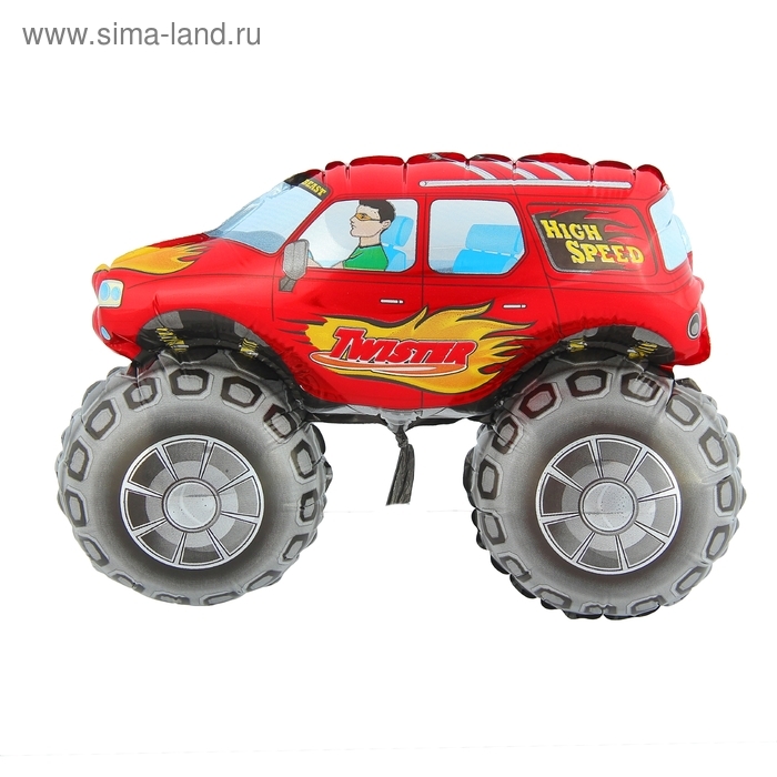 Шар фольгированный 12 Шар фольгированный 12" «Внедорожник» для палочки, цвет красный