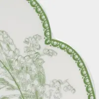 Тарелка обеденная WY Bloomware. d=27 см, фарфор, белая, зелёная