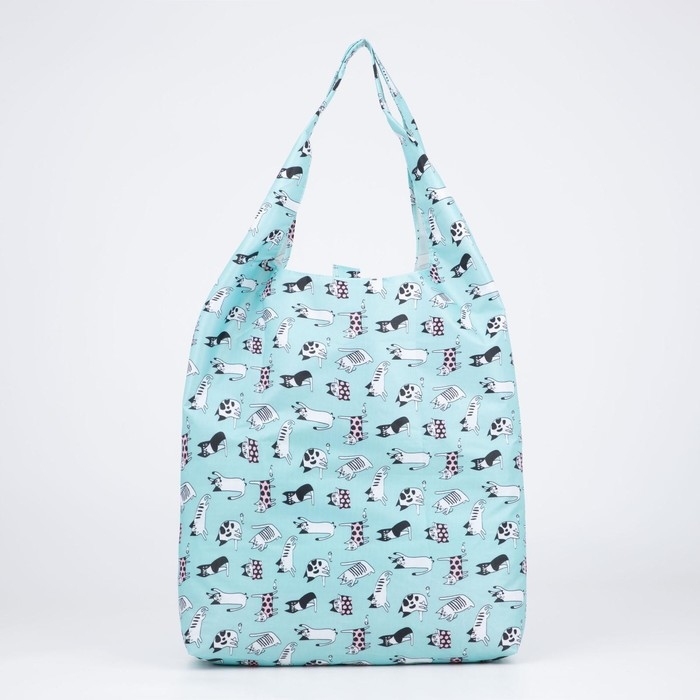 Сумка хозяйственная на кнопке, складная, цвет голубой Сумка хозяйственная на кнопке, складная, цвет голубой