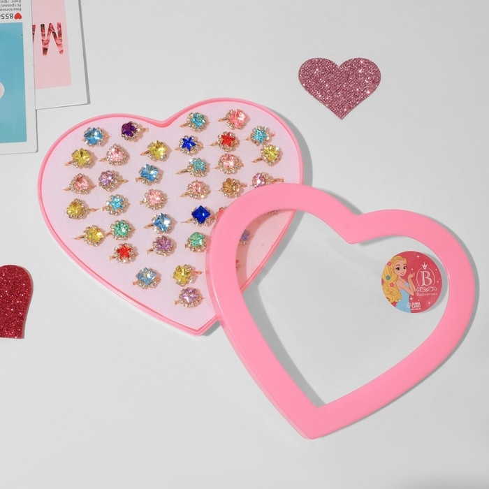 Кольца детские набор 36шт «Выбражулька» геометрия, форма МИКС, цвет МИКС в золоте, б-р Кольца детские набор 36шт «Выбражулька» геометрия, форма МИКС, цвет МИКС в золоте, б-р