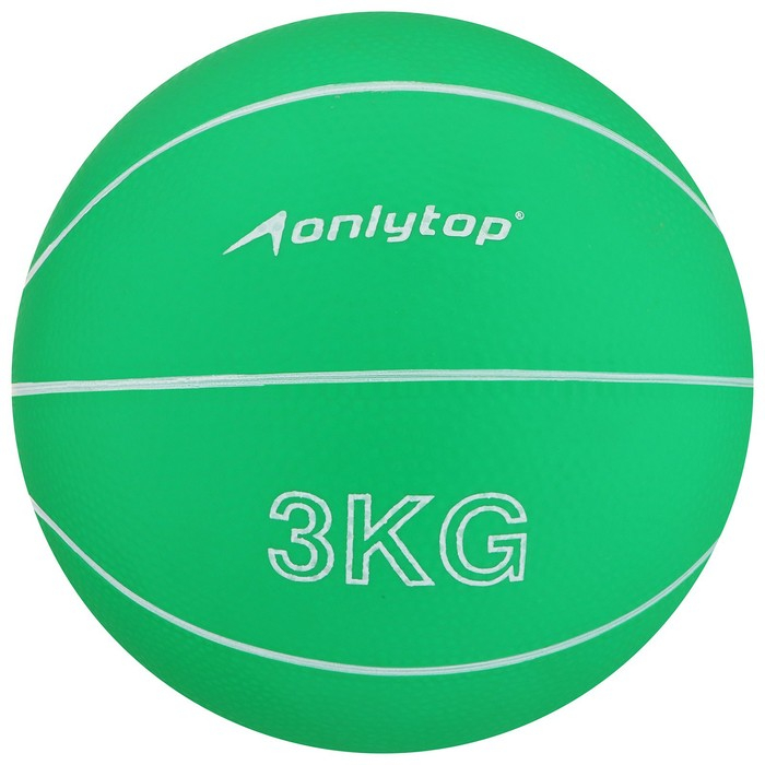 Медицинбол ONLYTOP, 3 кг, цвет зелёный Медицинбол ONLYTOP, 3 кг, цвет зелёный