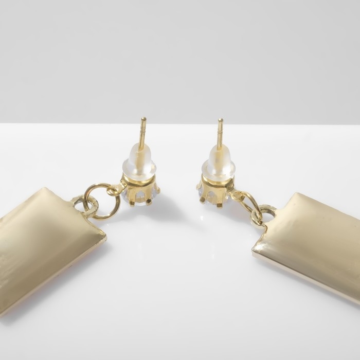 Серьги эмаль «Карты» пики, цвет чёрно-белый в золоте Серьги эмаль «Карты» пики, цвет чёрно-белый в золоте