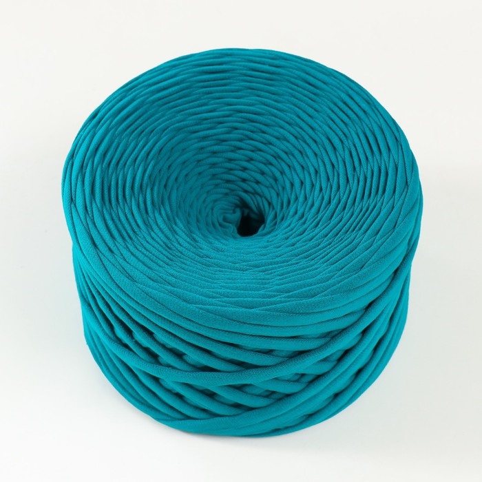 Трикотажная пряжа, ширина 7-9 мм, 100м/295 гр±10% (27 - морская волна)