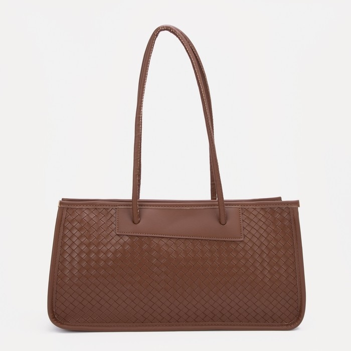 Сумка женская тоут на молнии, цвет коричневый