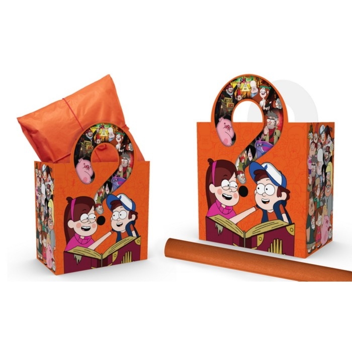 Пакет подарочный с упаковочной бумагой тишью, 22х22х12 см, Гравити Фолз Пакет подарочный с упаковочной бумагой тишью, 22х22х12 см, Гравити Фолз