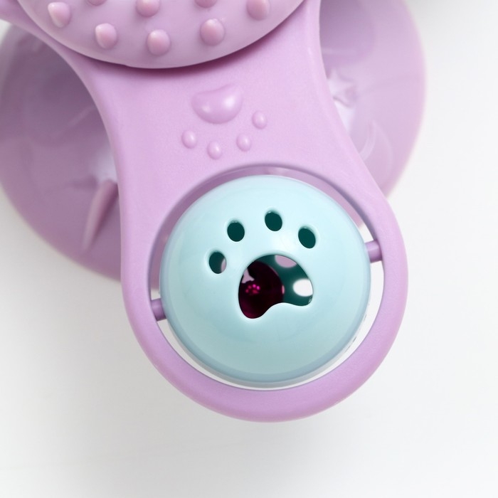 Игрушка-вертушка на присоске для кошек, 3 отсека с бубенчиками, микс цветов Игрушка-вертушка на присоске для кошек, 3 отсека с бубенчиками, микс цветов