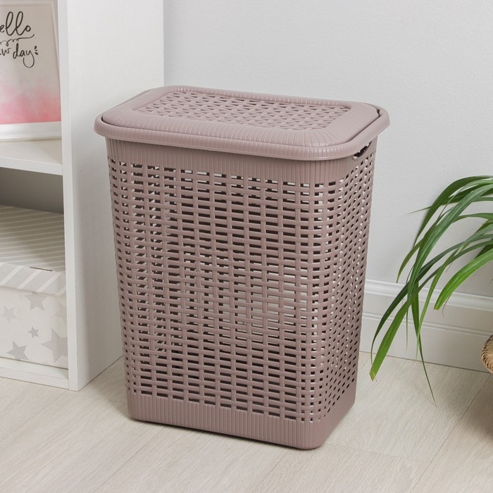 Корзина бельевая с крышкой, 30 л, 37×26×46,5 см, цвет МИКС Корзина бельевая с крышкой, 30 л, 37×26×46,5 см, цвет МИКС