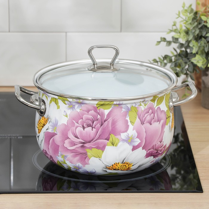 Кастрюля эмалированная «Пион», 4 л, индукция Кастрюля эмалированная «Пион», 4 л, индукция