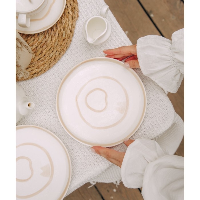 Набор тарелок фарфоровых SL Home «Гато», d=20 см, цвет белый Набор тарелок фарфоровых SL Home «Гато», d=20 см, цвет белый