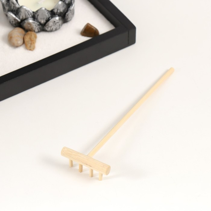 Сад камней Дзен  Сад камней Дзен "Будда просветление" песок белый + свеча 14х20х20 см