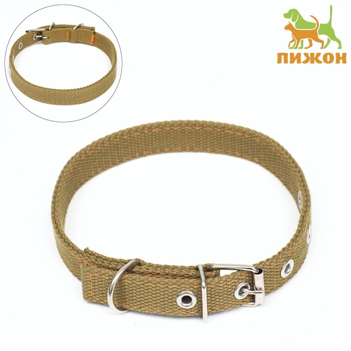 Ошейник брезентовый двухслойный, 52 х 2 см, песочный Ошейник брезентовый двухслойный, 52 х 2 см, песочный