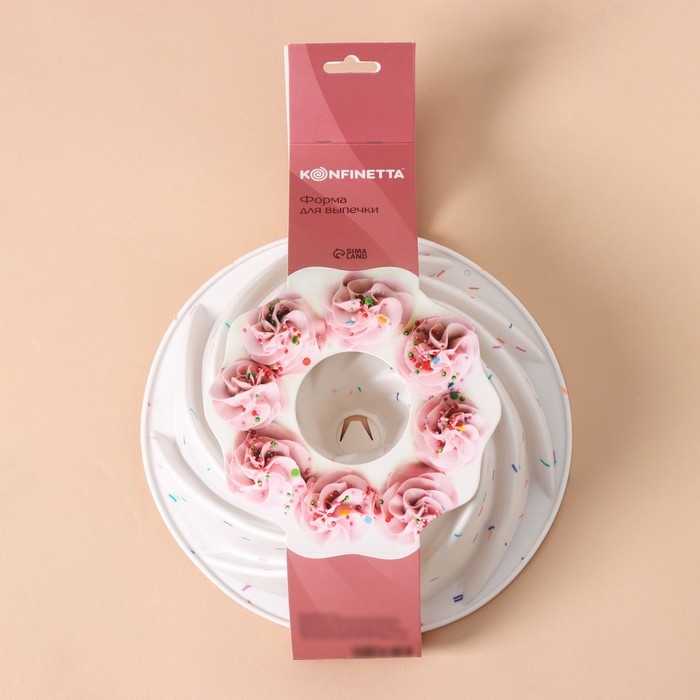 Форма для выпечки KONFINETTA «Немецкий кекс. Вихрь», силикон, d=24 см, цвет белый Форма для выпечки KONFINETTA «Немецкий кекс. Вихрь», силикон, d=24 см, цвет белый