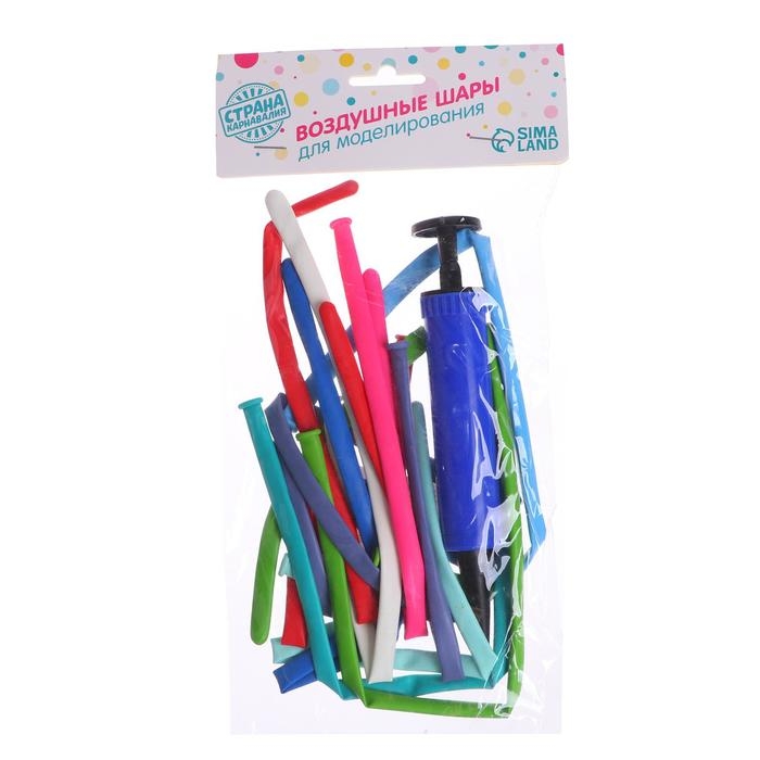 Шар для твистинга 160, набор 12 шт. + насос, цвета МИКС