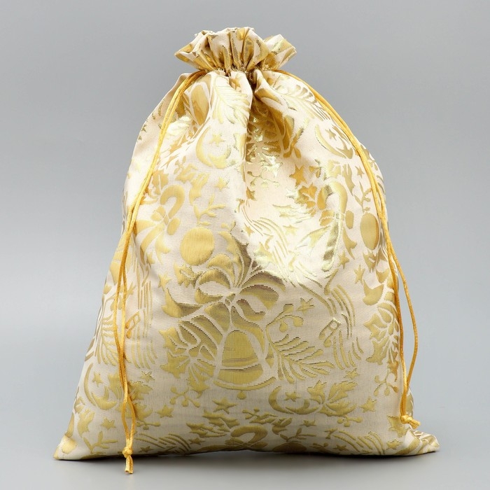 Мешочек подарочный парча «Новогодняя мелодия», тиснение, 30 х 40 см +/- 1.5 см, Новый год Мешочек подарочный парча «Новогодняя мелодия», тиснение, 30 х 40 см +/- 1.5 см, Новый год