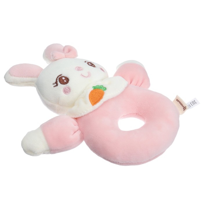 Погремушка мягкая на кольце «Милая зайка», Крошка Я Погремушка мягкая на кольце «Милая зайка», Крошка Я