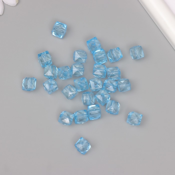 Бусины пластик Бусины пластик "Кристалл многогранник. Лавандовый" прозрачный набор 20 гр 1х1х1 см