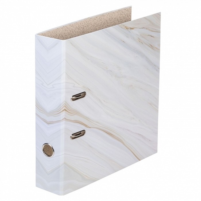 Пaпкa-регистратор А4 70мм Hatber Пaпкa-регистратор А4 70мм Hatber "Белый мрамор", матовая ламинация, запечатанный форзац