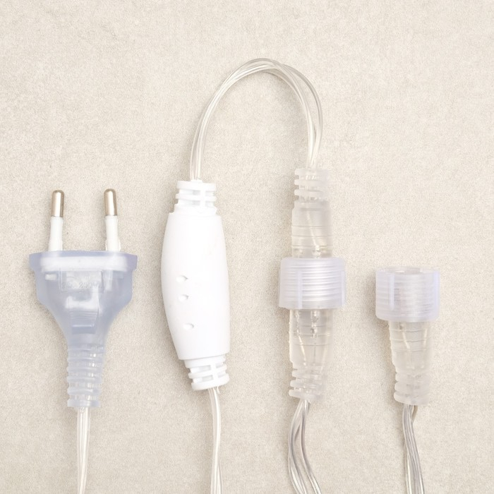 Гирлянда «Сеть» 2 × 1.5 м, IP44, УМС, прозрачная нить, 192 LED, свечение синее, 220 В