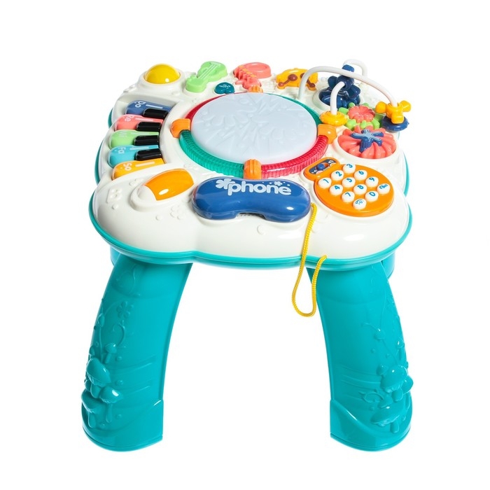 Развивающий столик, световые и звуковые эффекты, цвет бирюзовый Развивающий столик, световые и звуковые эффекты, цвет бирюзовый