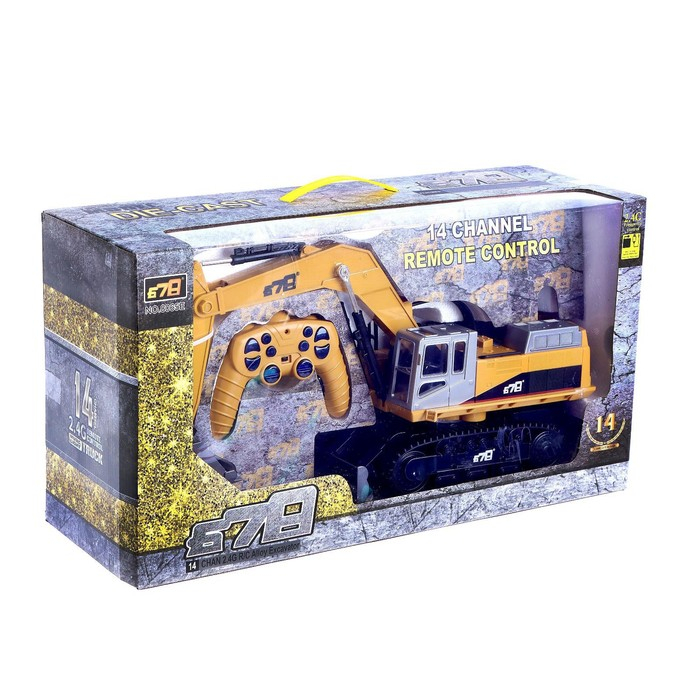 Экскаватор радиоуправляемый «Стройка», подвижный ковш, с элементами из металла Экскаватор радиоуправляемый «Стройка», подвижный ковш, с элементами из металла