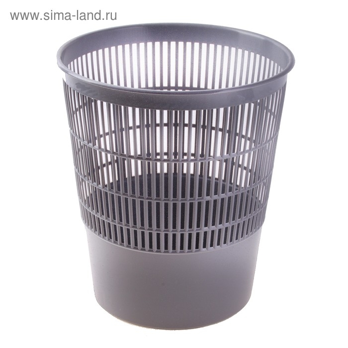 Корзина для бумаг и мусора Стамм, 18 литров, пластик, сетчатая, серая Корзина для бумаг и мусора Стамм, 18 литров, пластик, сетчатая, серая