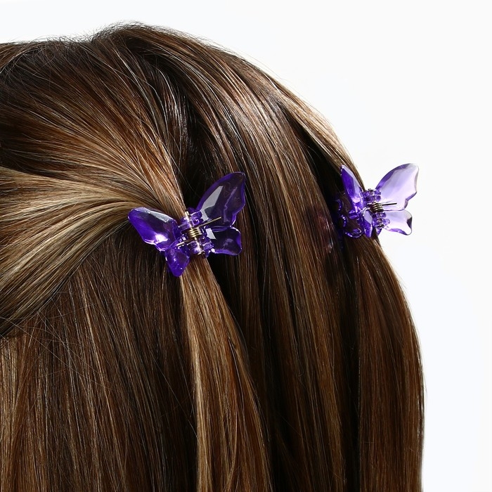 Краб для волос в форме бабочек «Самой волшебной», 2 шт., 4 х 3 х 2.5 см Краб для волос в форме бабочек «Самой волшебной», 2 шт., 4 х 3 х 2.5 см