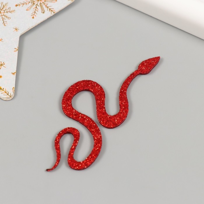 Новогодний декор Новогодний декор "Красная змея" фоам глиттер, 7 см (Новогодний набор 6 шт)