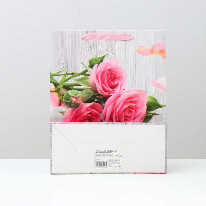 Пакет ламинированный  Пакет ламинированный "Розы" 26x32x12