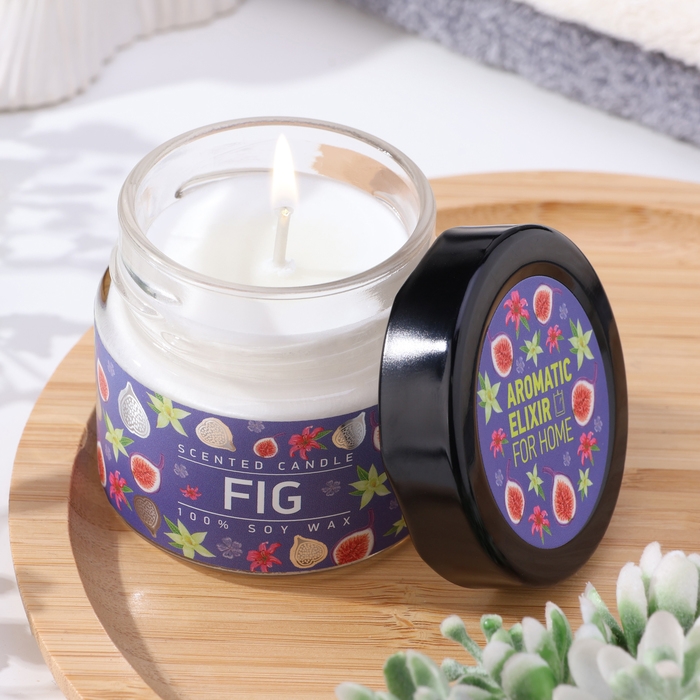 Свеча ароматическая в банке  Свеча ароматическая в банке "Спелый инжир", совый воск, 80 г