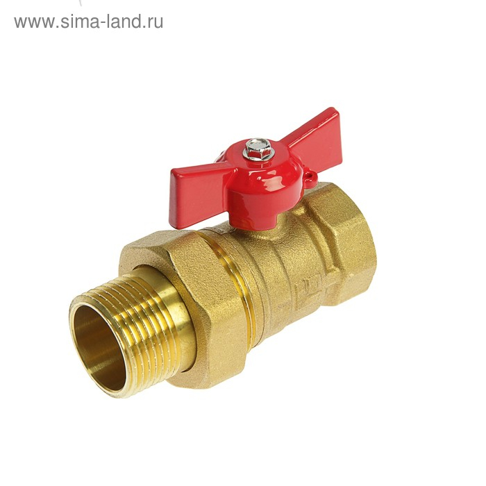 Кран шаровой, с американкой, 1 Кран шаровой, с американкой, 1", бабочка