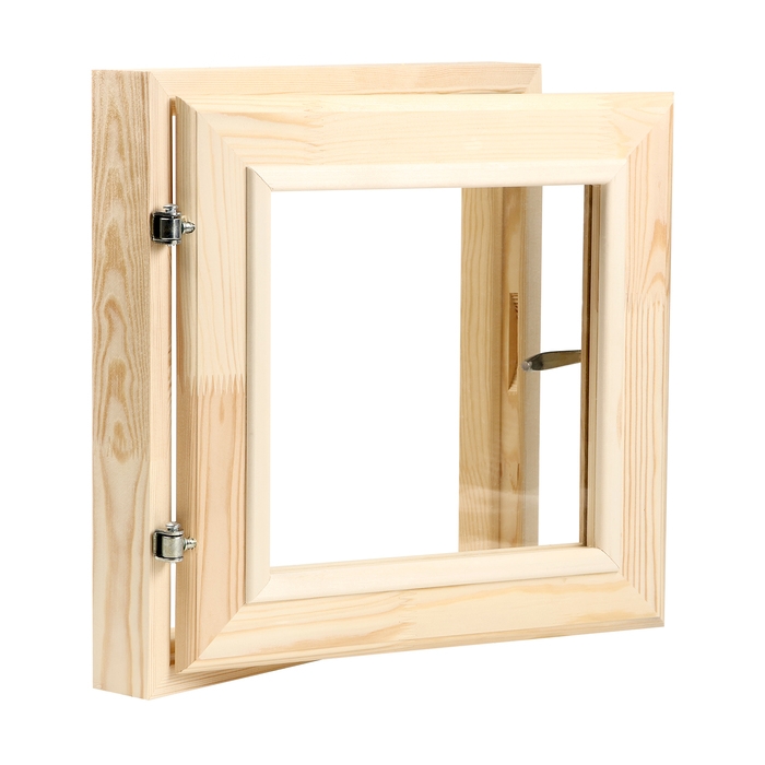 Окно, 40×40см, двойное стекло, наружнее открывание, ХВОЯ Окно, 40×40см, двойное стекло, наружнее открывание, ХВОЯ