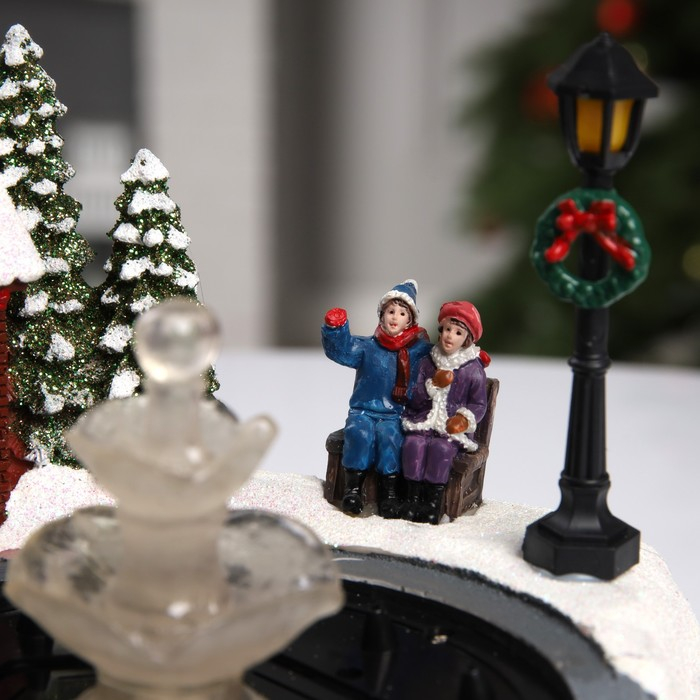 Светодиодная фигура «Новогодний фонтан» 23 × 18 × 13 см, полистоун, батарейки ААх3 (не в комплекте), USB, свечение тёплое белое Светодиодная фигура «Новогодний фонтан» 23 × 18 × 13 см, полистоун, батарейки ААх3 (не в комплекте), USB, свечение тёплое белое