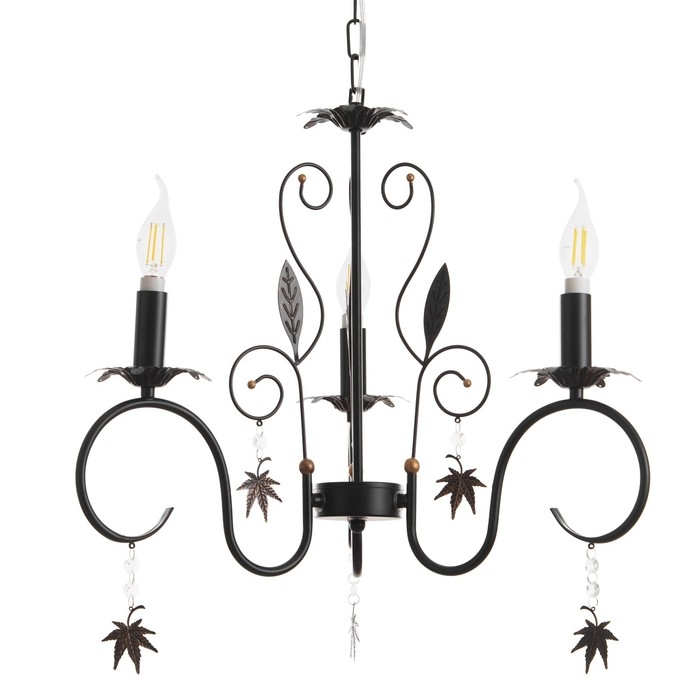 Люстра Люстра "Беатрис" 3xE14 40Вт черно-золотой 56,5х56,5х48,5-105 см BayerLux