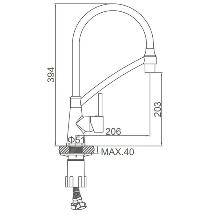Cмеситель для кухни Accoona A4890FF-2, однорычажный, силиконовый излив, латунь, черный Cмеситель для кухни Accoona A4890FF-2, однорычажный, силиконовый излив, латунь, черный