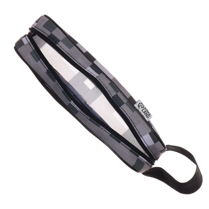 Пенал мягкий 2 отделения, 100 х 200 х 70 мм, объёмный, боковой карман, с ручкой, Calligrata, Пенал мягкий 2 отделения, 100 х 200 х 70 мм, объёмный, боковой карман, с ручкой, Calligrata, "Пиксельный мир"