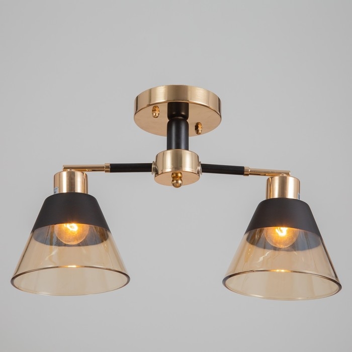 Люстра "Ализе" 2х60Вт Е27 черный/золото 45х16х24см