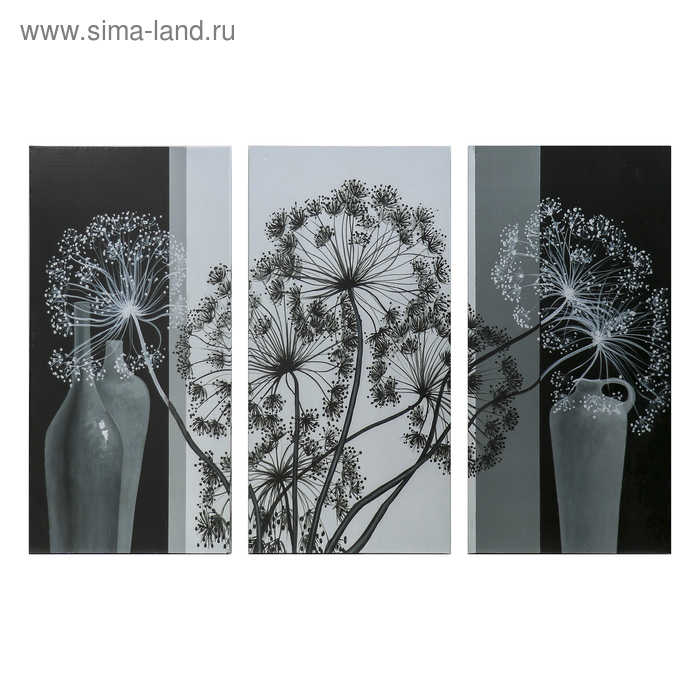 Картина модульная на подрамнике  Картина модульная на подрамнике "Воздушный цветок" 99x65 см. (3-33х65)