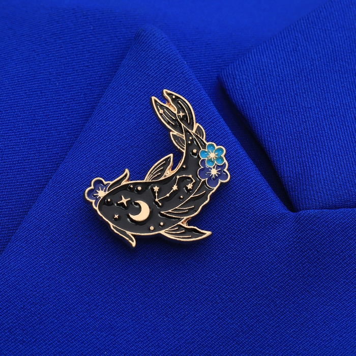 Набор значков (2 шт.) «Япония» карпы, цветной в золоте