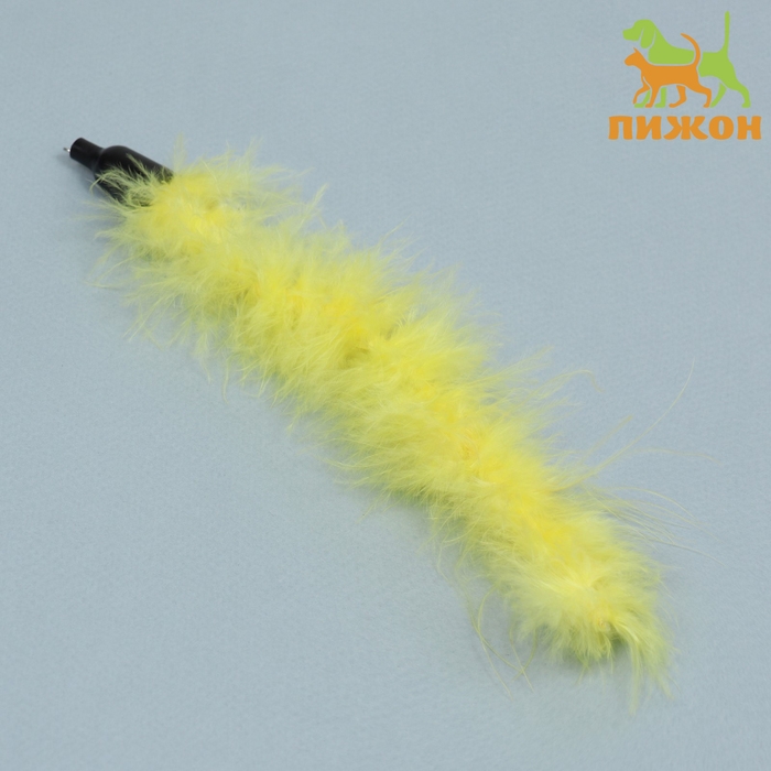 Игрушка-дразнилка для кошек  Игрушка-дразнилка для кошек "Хвост", с бубенчиком, 23 см, жёлтая