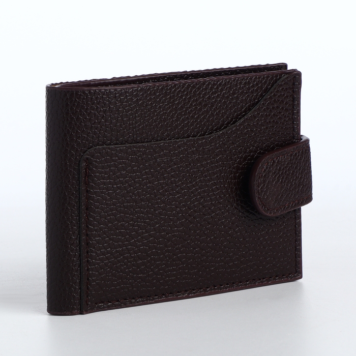 Портмоне мужское на кнопке, отдел для карт, монет, цвет коричневый Портмоне мужское на кнопке, отдел для карт, монет, цвет коричневый