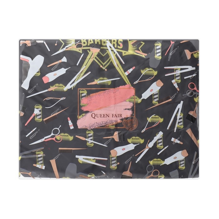 Пеньюар парикмахерский, с крючком, цвет чёрный/жёлтый Пеньюар парикмахерский, с крючком, цвет чёрный/жёлтый