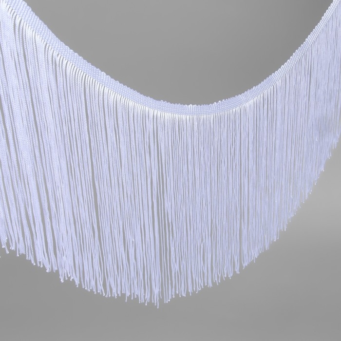 Тесьма декоративная «Бахрома», 20 см, 5 ± 0,5 м, цвет белый Тесьма декоративная «Бахрома», 20 см, 5 ± 0,5 м, цвет белый