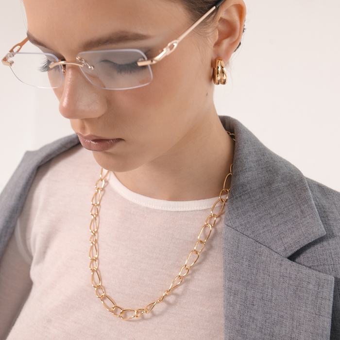 Серьги металл &laquo;Аккорд&raquo; двойной круг, цвет золото