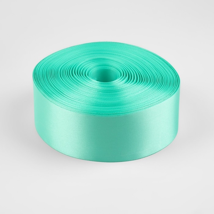 Лента атласная, 50 мм &times; 100 &plusmn; 5 м, цвет тиффани