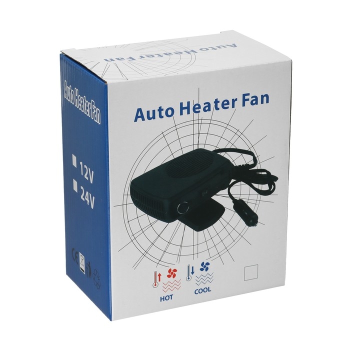 Тепловентилятор в автомобиль, 12 В, 150 Вт, выносная ручка, провод 1,3 м Тепловентилятор в автомобиль, 12 В, 150 Вт, выносная ручка, провод 1,3 м